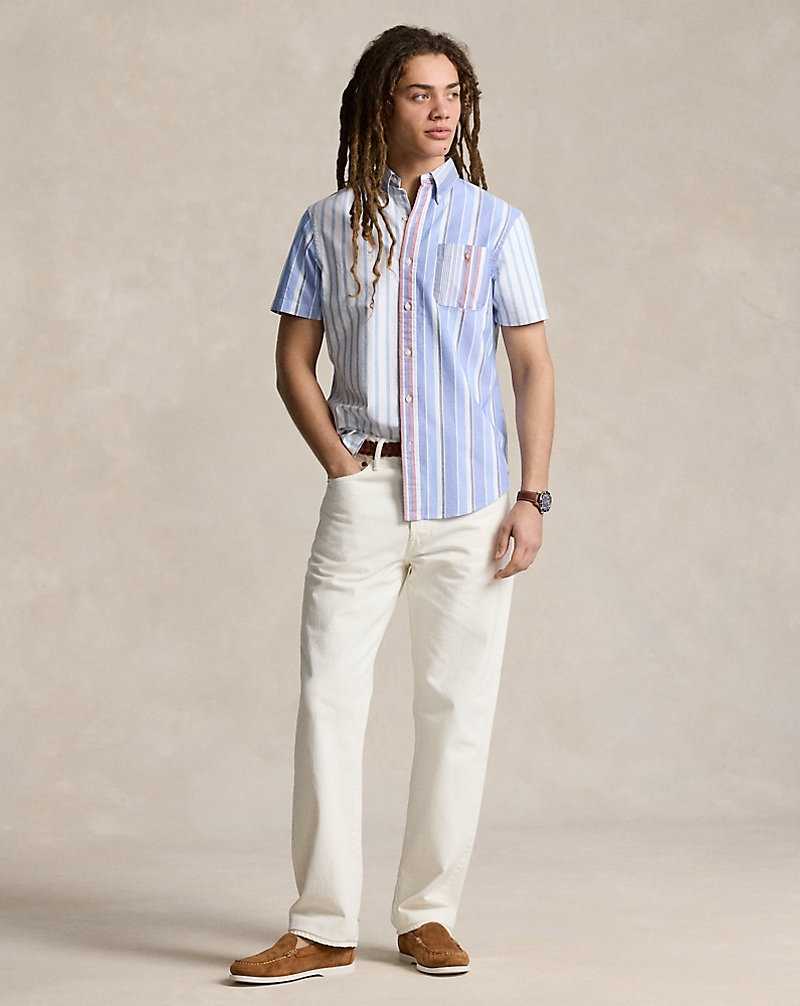 Camisas Ralph Lauren Custom Fit Striped Oxford Fun Hombre Rayas | JUYAFKC-46 - vista 3