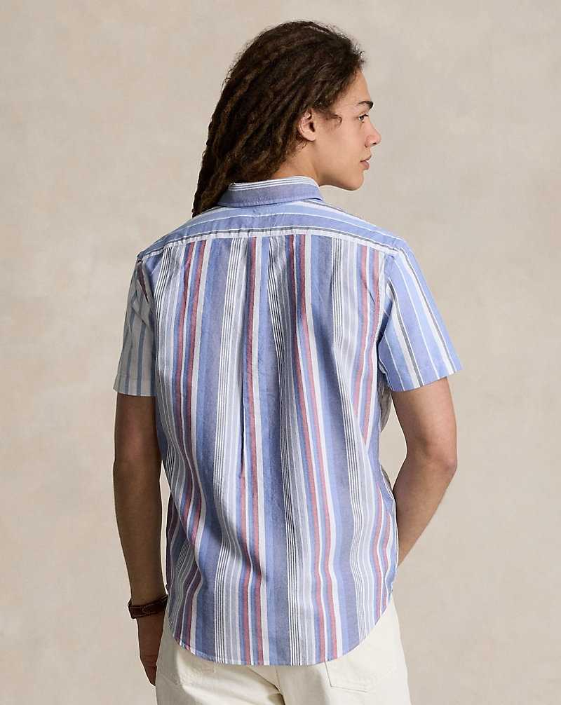 Camisas Ralph Lauren Custom Fit Striped Oxford Fun Hombre Rayas | JUYAFKC-46 - vista 4