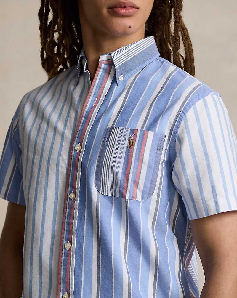 Camisas Ralph Lauren Custom Fit Striped Oxford Fun Hombre Rayas | JUYAFKC-46 - vista 5