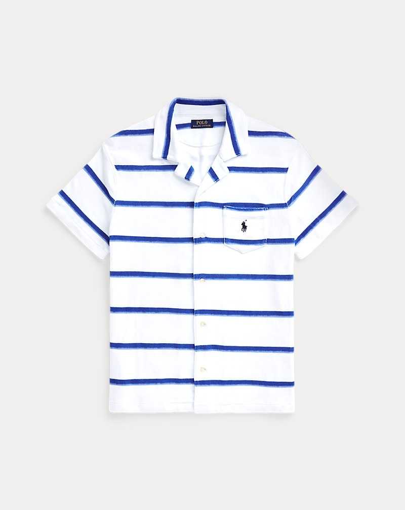 Camisas Ralph Lauren Custom Slim Fit Striped Terry Camp Hombre Ombre Painted Stripes Blu | DFOKYXW-47 - vista 2