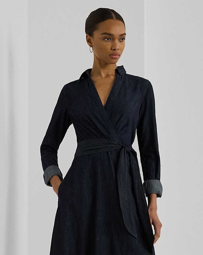 Camisas Ralph Lauren Denim Long-Sleeve Midi Mujer Azules Azules | XABMCNZ-79 - vista 3