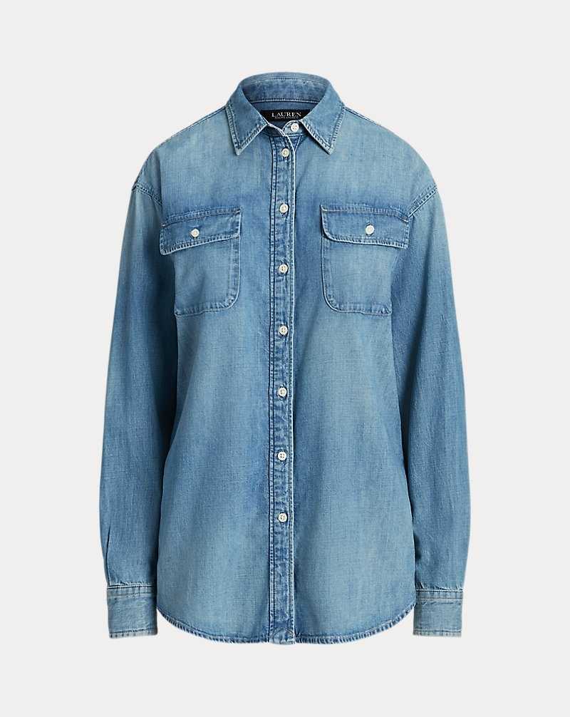 Camisas Ralph Lauren Denim Mujer Azules | OIJBLFW-21 - vista 2