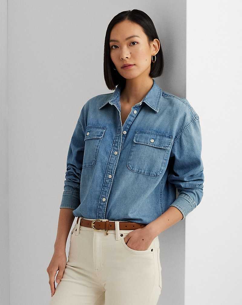 Camisas Ralph Lauren Denim Mujer Azules | OIJBLFW-21 - vista 1
