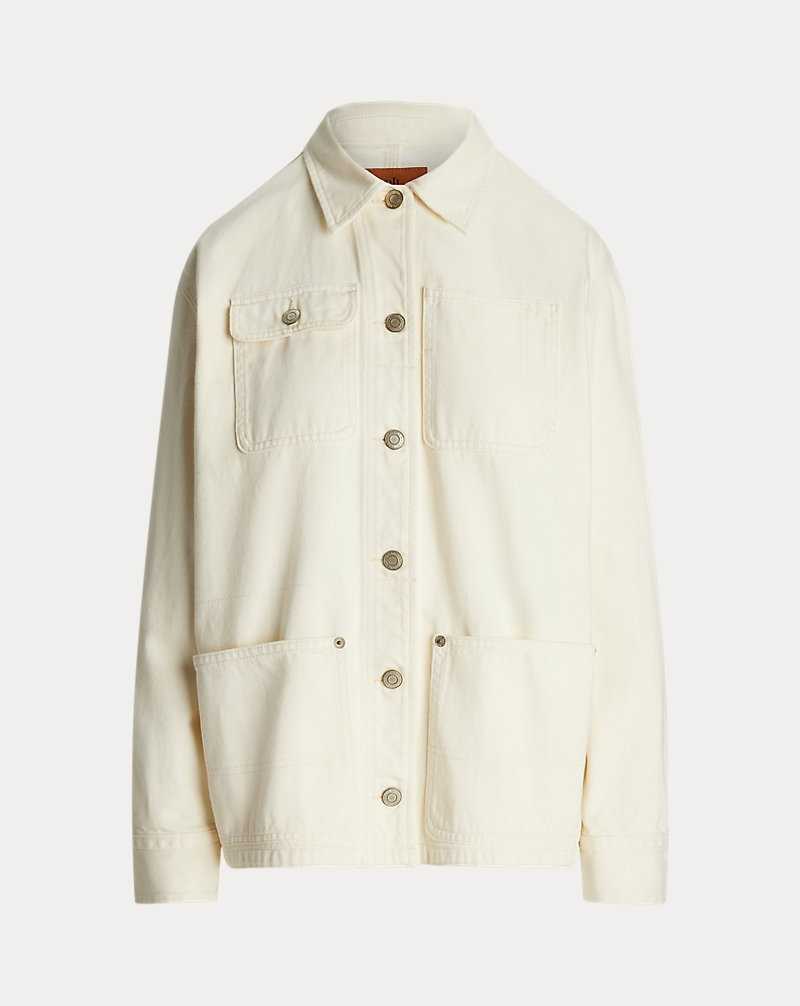Camisas Ralph Lauren Denim Mujer Creme Azules | DMZQUFG-53 - vista 2