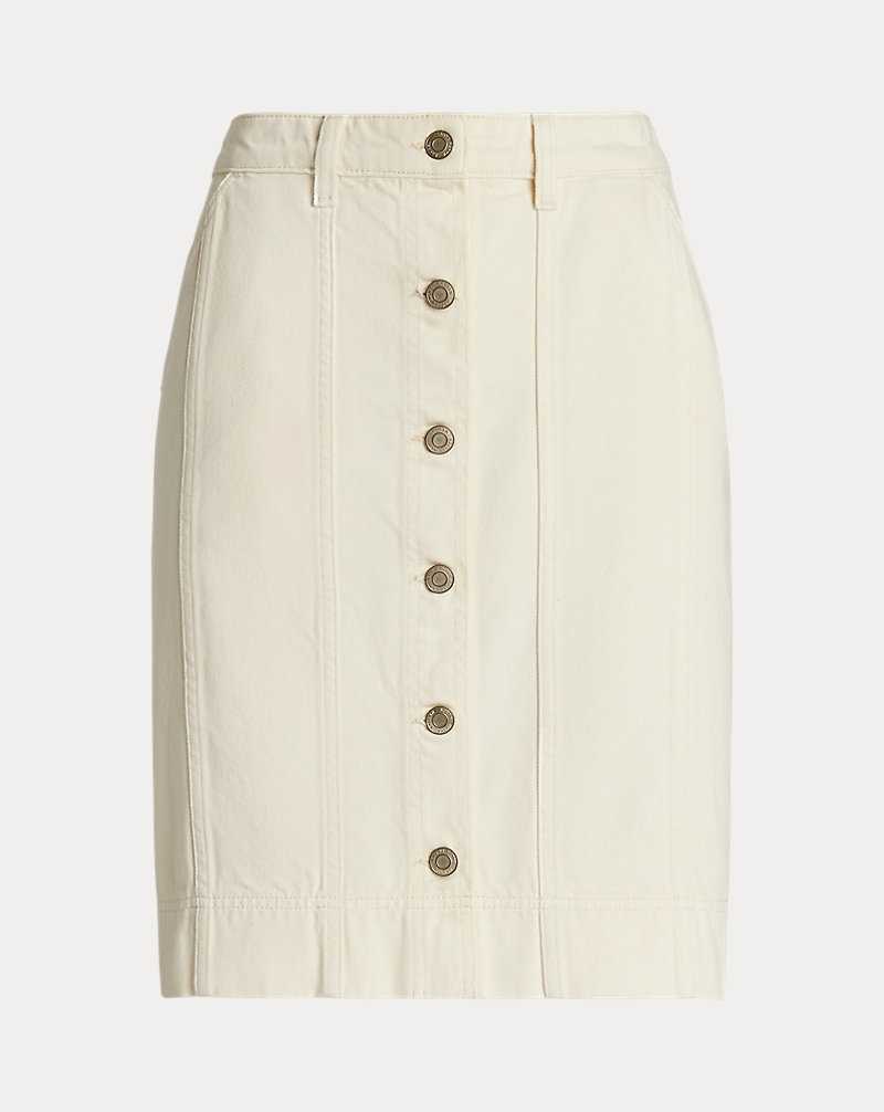 Camisas Ralph Lauren Denim Pencil Miniskirt Mujer Creme Azules | SGRZKVO-23 - vista 2