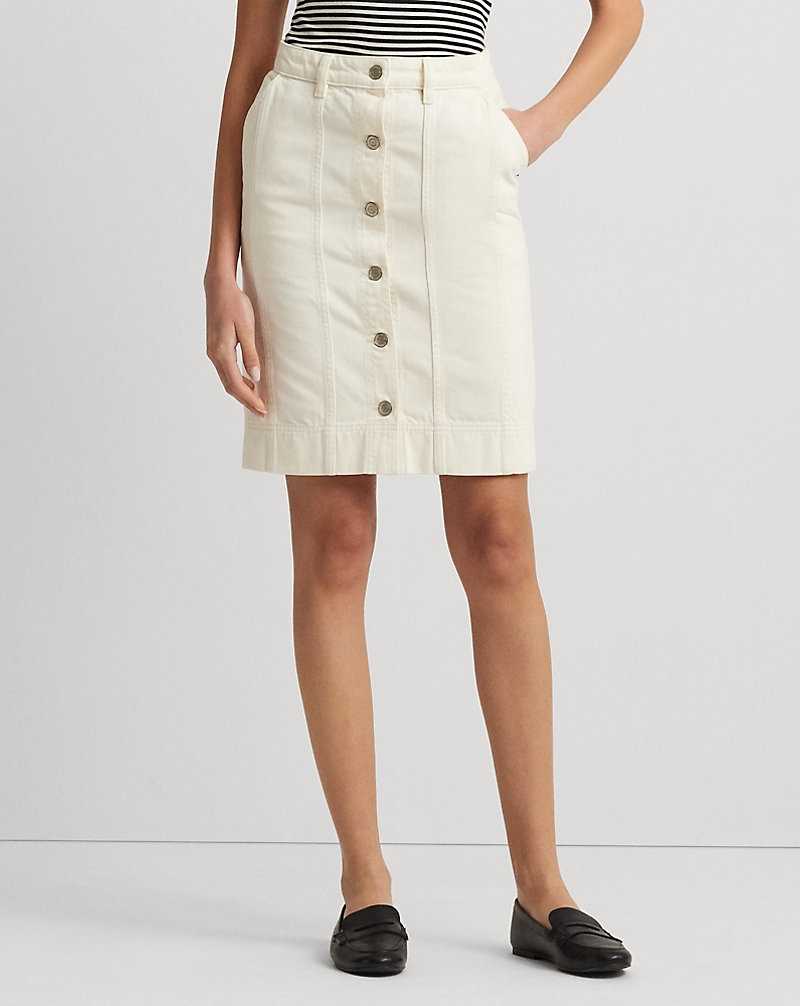 Camisas Ralph Lauren Denim Pencil Miniskirt Mujer Creme Azules | SGRZKVO-23 - vista 3