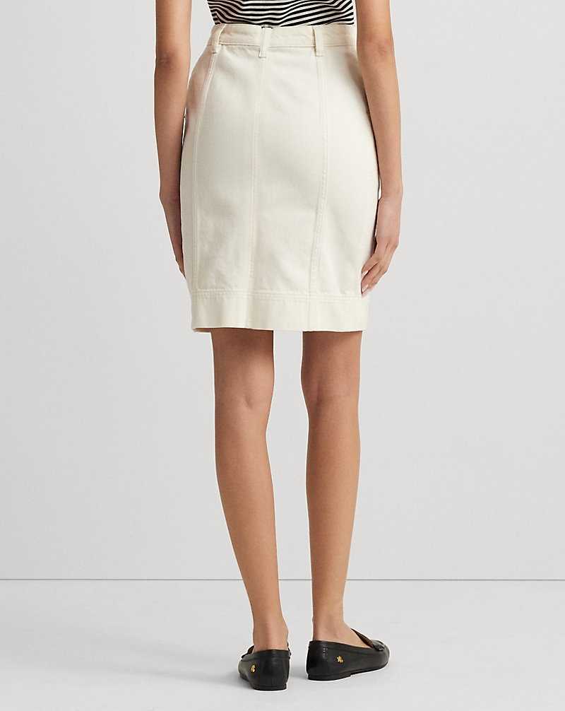 Camisas Ralph Lauren Denim Pencil Miniskirt Mujer Creme Azules | SGRZKVO-23 - vista 4