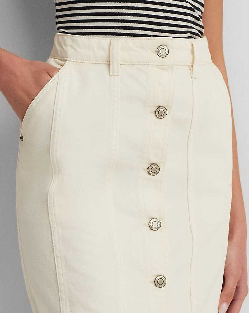 Camisas Ralph Lauren Denim Pencil Miniskirt Mujer Creme Azules | SGRZKVO-23 - vista 5