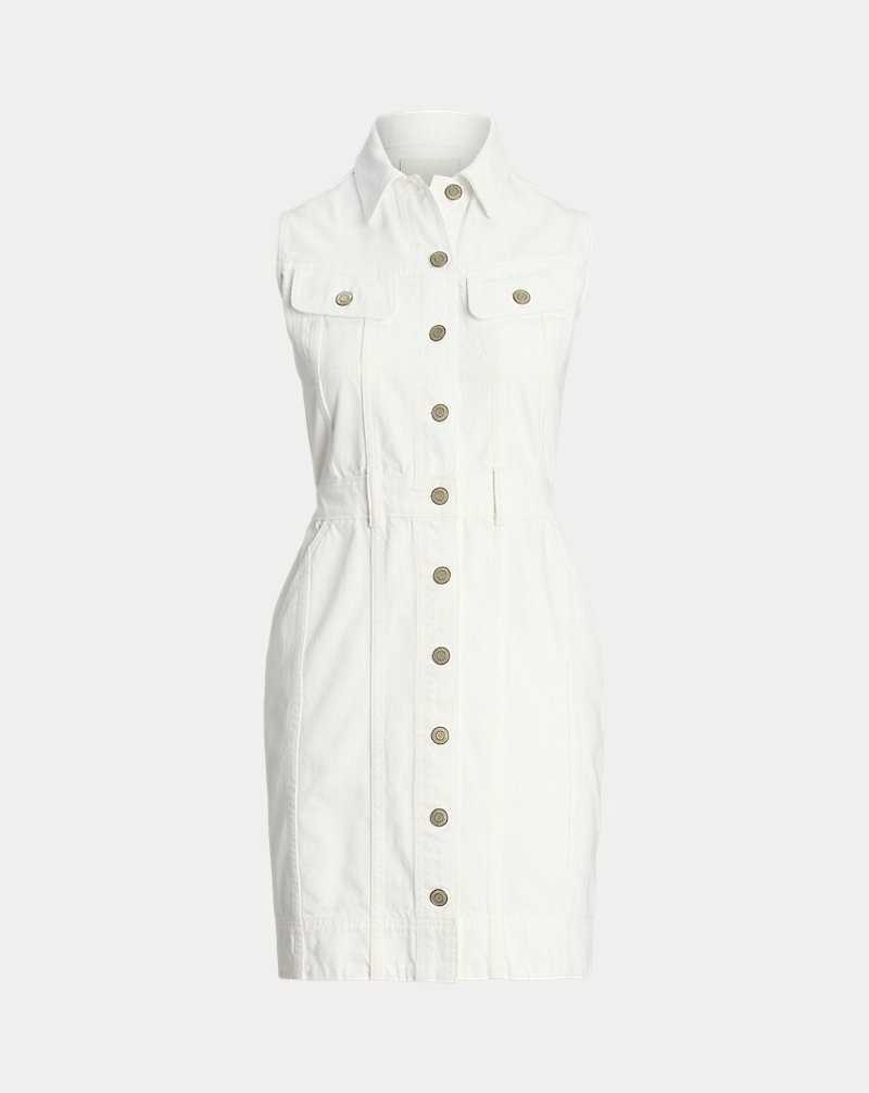 Camisas Ralph Lauren Denim Trucker Sleeveless Mujer Blancos Azules | XPNZVDU-45 - vista 2