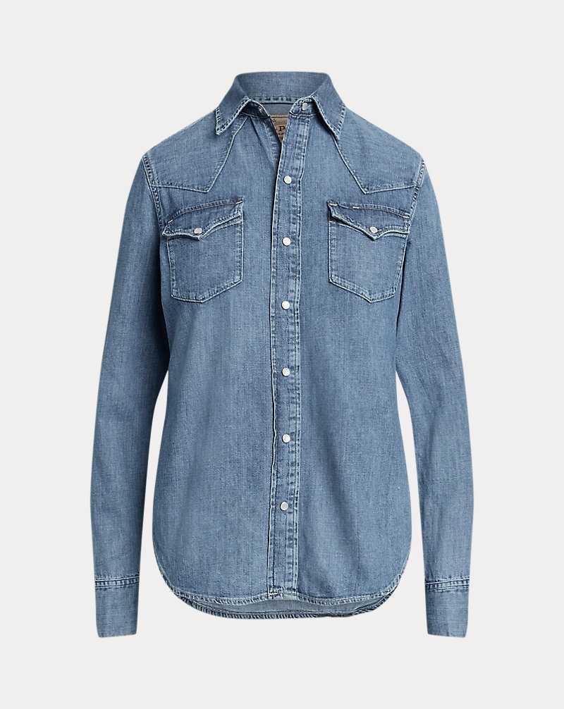 Camisas Ralph Lauren Denim Western Mujer Azules | XLRJBWA-46 - vista 2