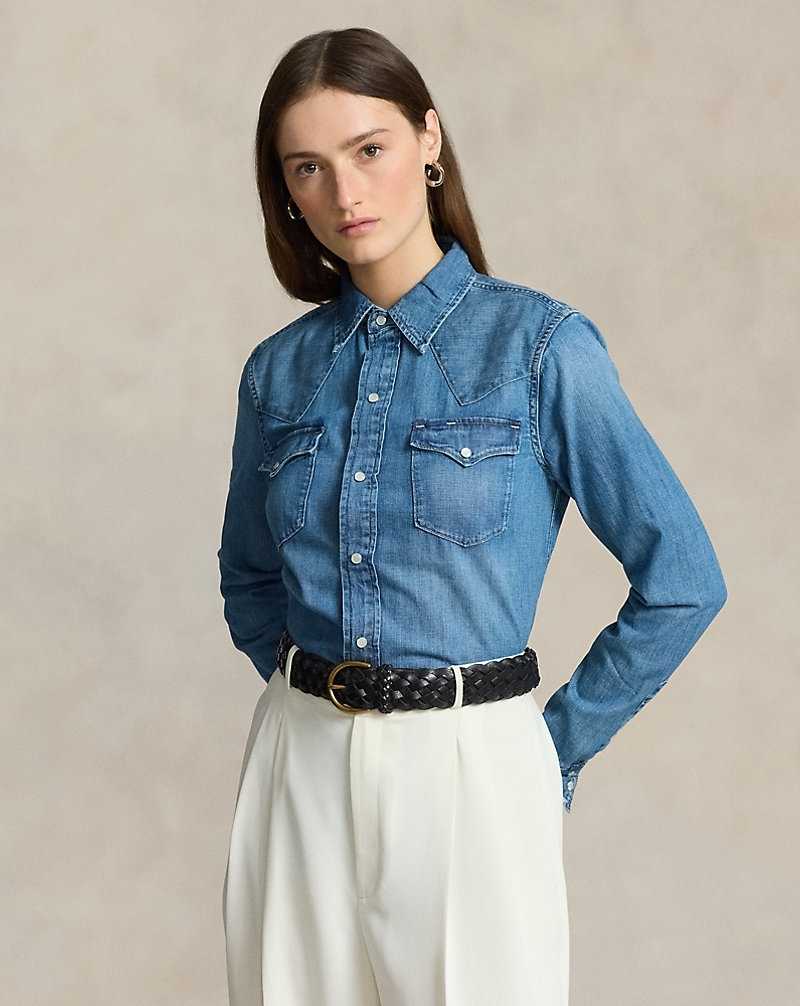 Camisas Ralph Lauren Denim Western Mujer Azules | XLRJBWA-46 - vista 1