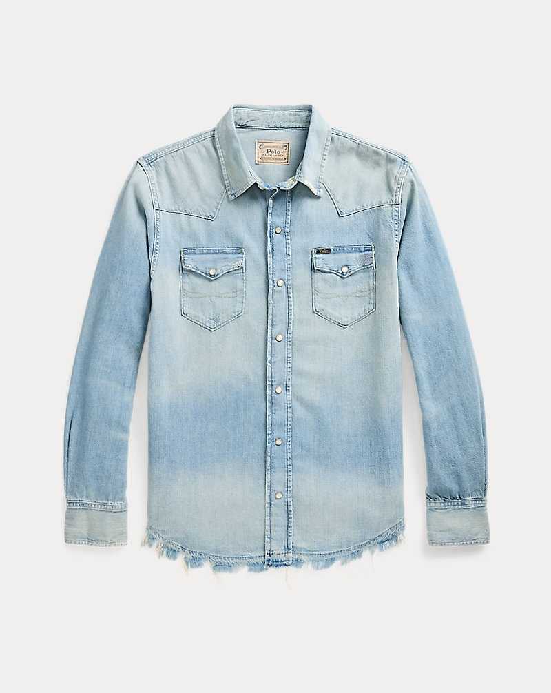 Camisas Ralph Lauren Distressed Denim Western Hombre Valbonne | TPBDRHM-79 - vista 2