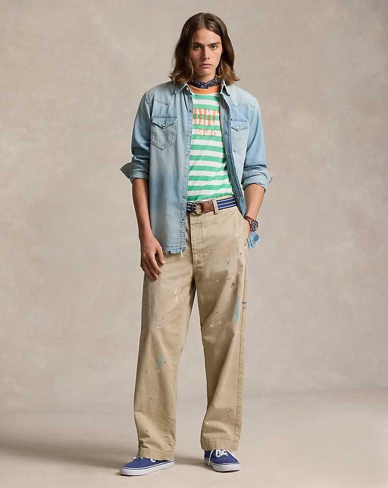 Camisas Ralph Lauren Distressed Denim Western Hombre Valbonne | TPBDRHM-79 - vista 3