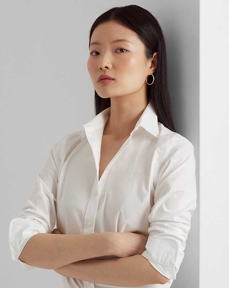Camisas Ralph Lauren Easy Care Cotton Mujer Blancos | OSYMQCI-43 - vista 5