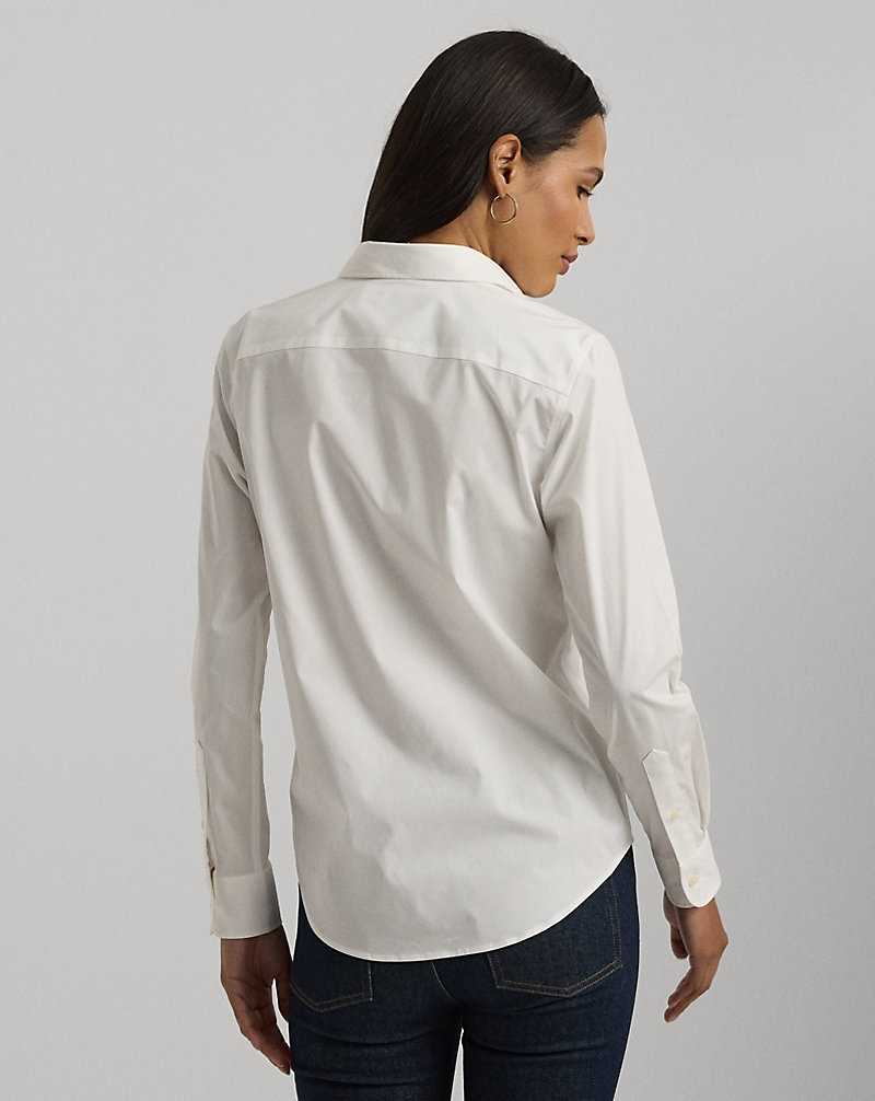Camisas Ralph Lauren Easy Care Stretch Cotton Mujer Blancos | FORPILA-27 - vista 4