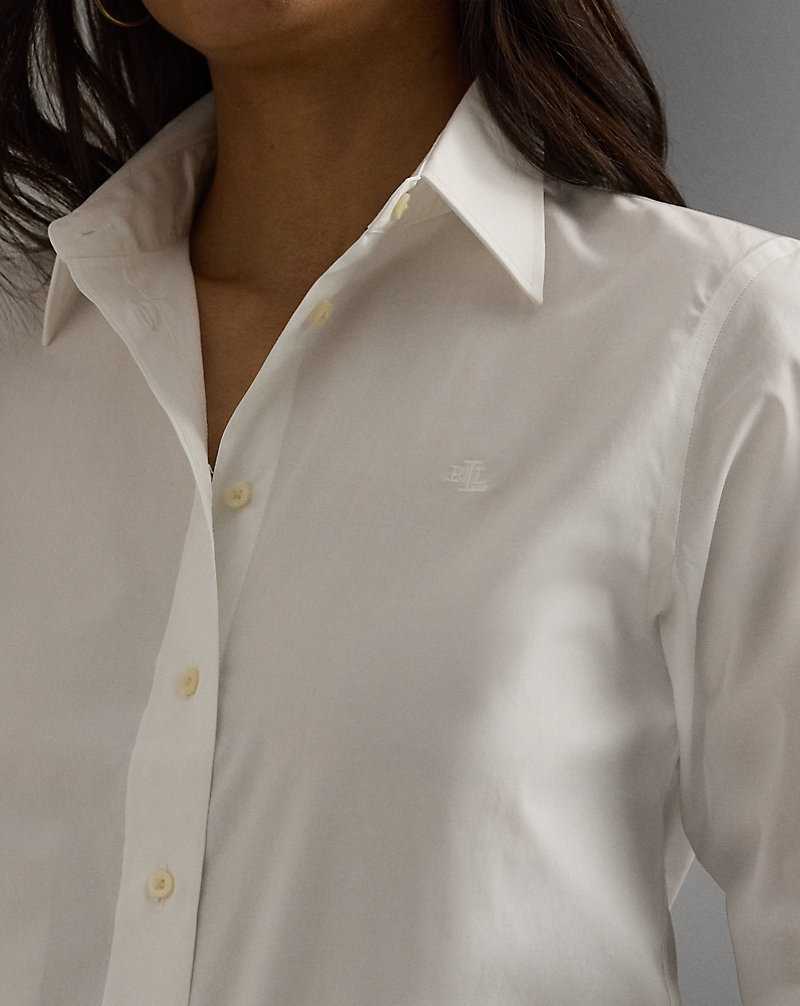 Camisas Ralph Lauren Easy Care Stretch Cotton Mujer Blancos | FORPILA-27 - vista 5