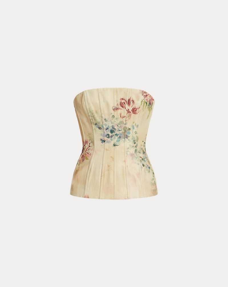 Camisas Ralph Lauren Evia Floral Denim Bustier Mujer | CIPWXVF-83 - vista 2