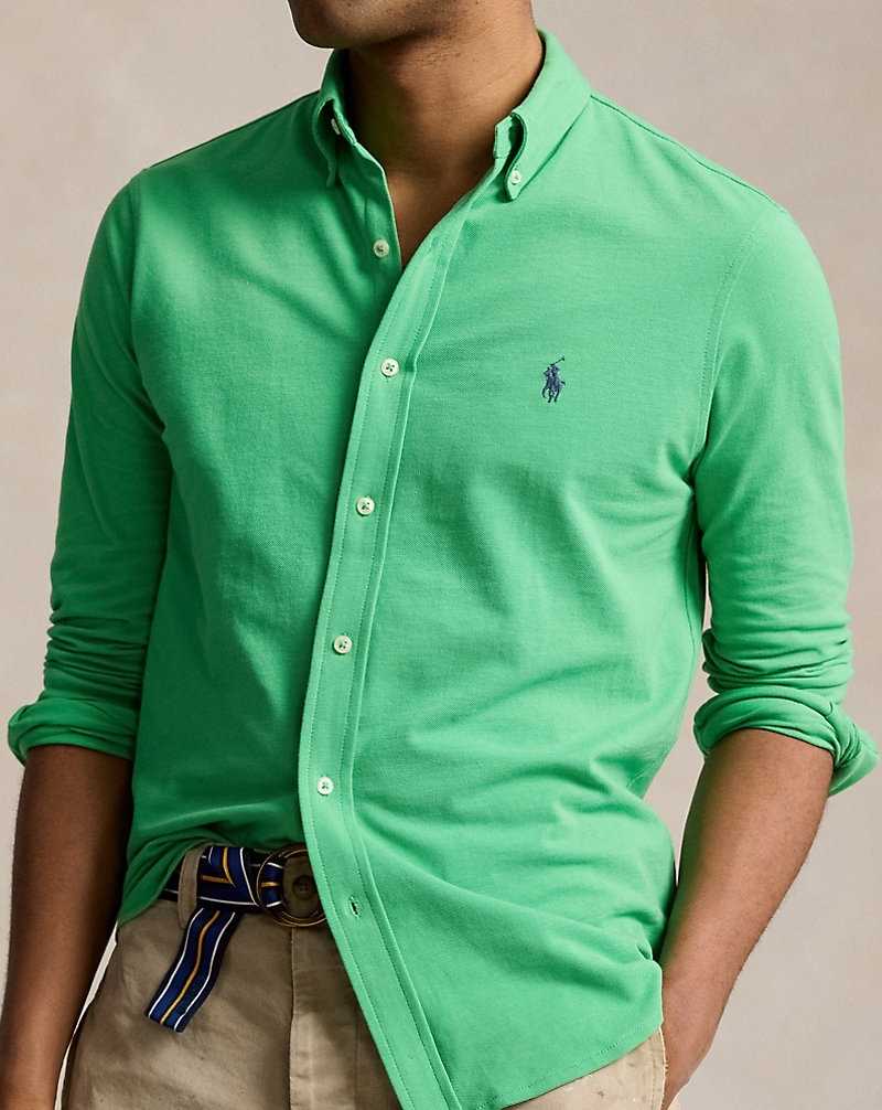 Camisas Ralph Lauren Featherweight Mesh Hombre Classic Kelly | PEBLOJA-34 - vista 5