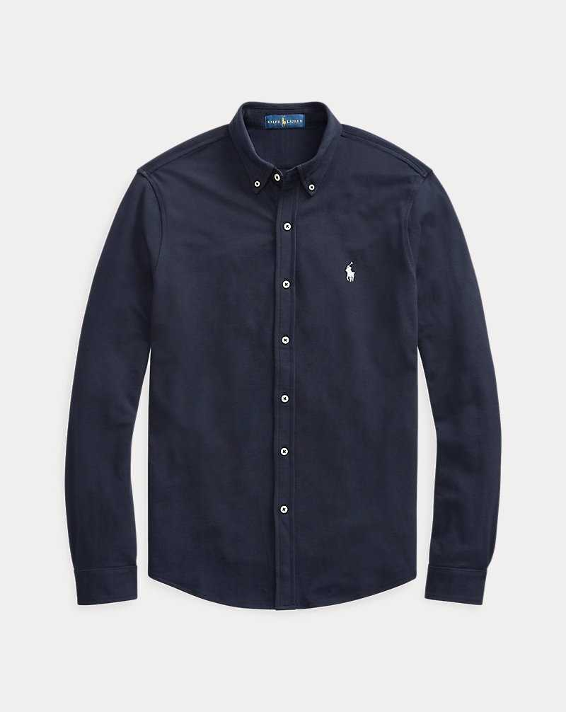 Camisas Ralph Lauren Featherweight Mesh Hombre Azul Marino | YKEJDHR-74 - vista 2