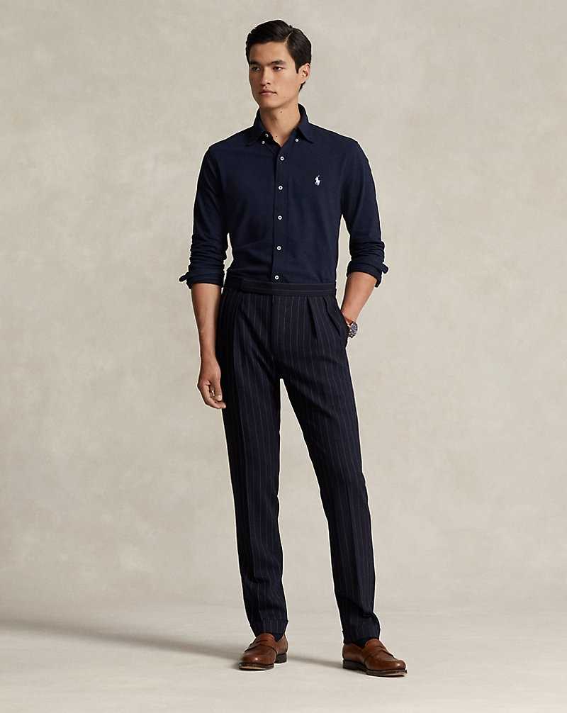 Camisas Ralph Lauren Featherweight Mesh Hombre Azul Marino | YKEJDHR-74 - vista 3