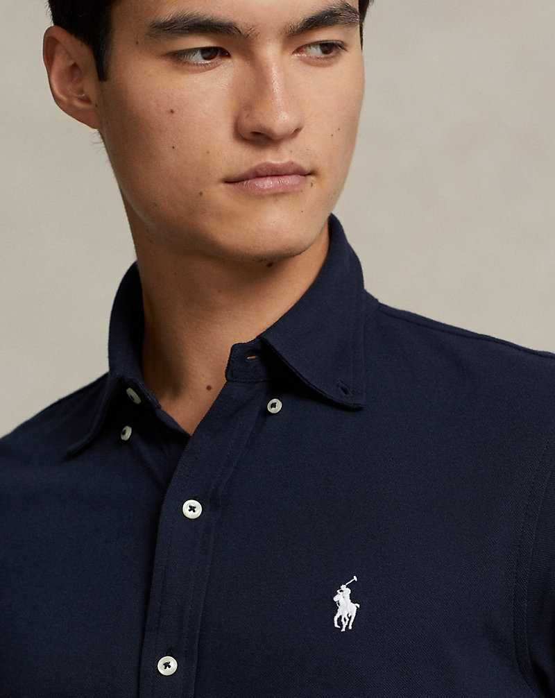 Camisas Ralph Lauren Featherweight Mesh Hombre Azul Marino | YKEJDHR-74 - vista 5