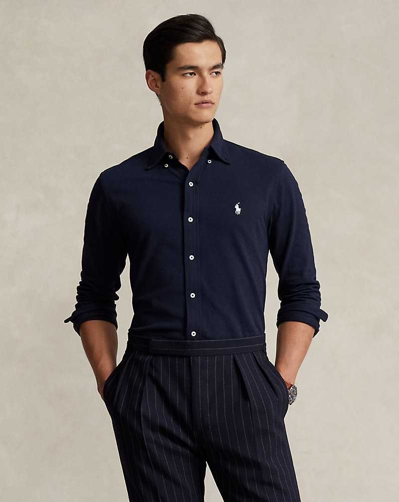 Camisas Ralph Lauren Featherweight Mesh Hombre Azul Marino | YKEJDHR-74 - vista 1