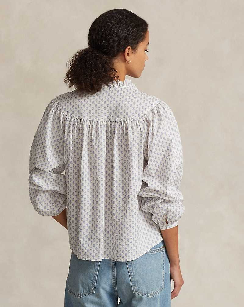 Camisas Ralph Lauren Floral Cotton Poplin Top Mujer Morados | GAXSZCT-26 - vista 4