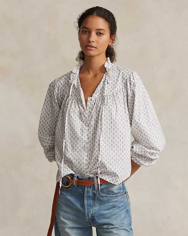 Camisas Ralph Lauren Floral Cotton Poplin Top Mujer Morados | GAXSZCT-26 - vista 1