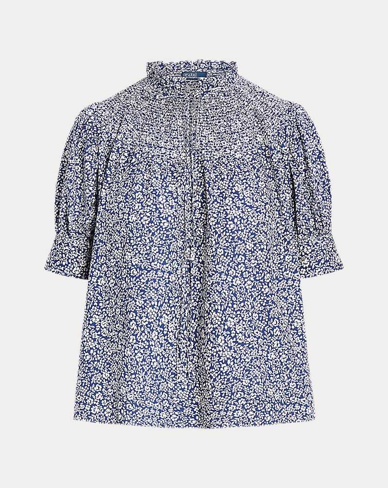 Camisas Ralph Lauren Floral Shirred Cotton Poplin Top Mujer Flores | TNWGMVS-14 - vista 2