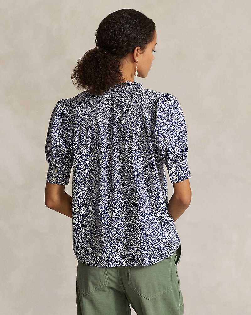 Camisas Ralph Lauren Floral Shirred Cotton Poplin Top Mujer Flores | TNWGMVS-14 - vista 4