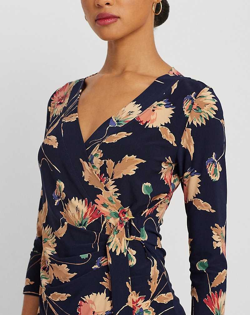 Camisas Ralph Lauren Floral Stretch Jersey Top Mujer Navy/Tan/Multi | WVYXGLD-34 - vista 5