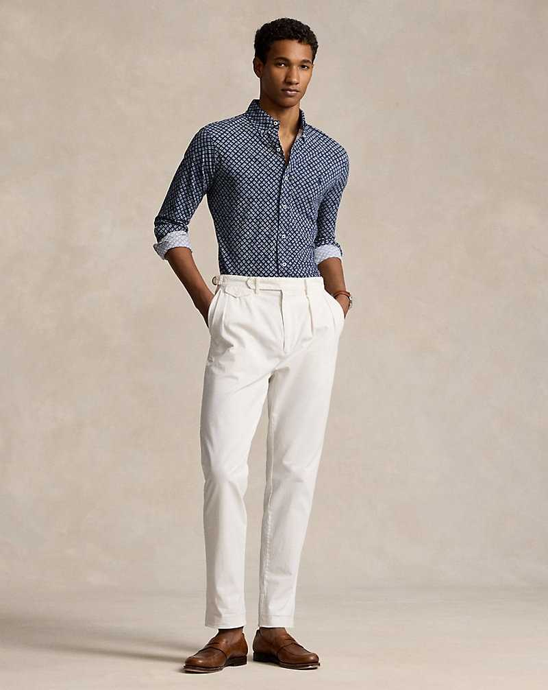 Camisas Ralph Lauren Foulard-Print Featherweight Mesh Hombre Bayberry Foulard Newprt N | QXYUDJH-59 - vista 3