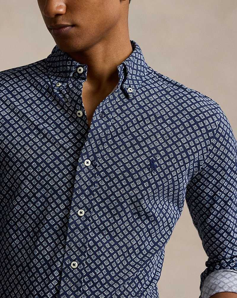 Camisas Ralph Lauren Foulard-Print Featherweight Mesh Hombre Bayberry Foulard Newprt N | QXYUDJH-59 - vista 5