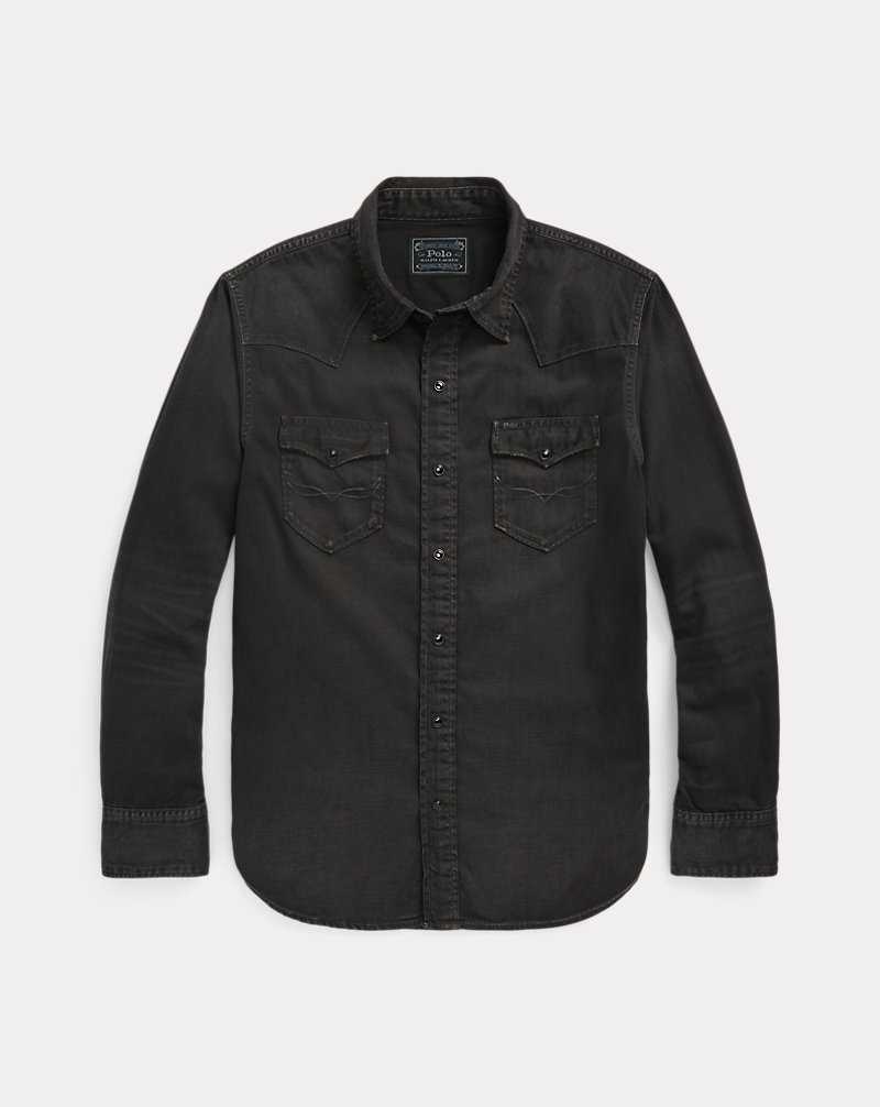 Camisas Ralph Lauren Garment-Dyed Denim Western Hombre Negros | PSOYBNT-61 - vista 2