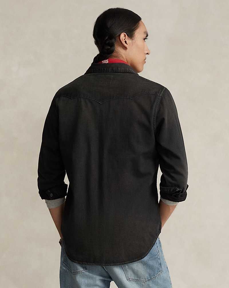Camisas Ralph Lauren Garment-Dyed Denim Western Hombre Negros | PSOYBNT-61 - vista 4
