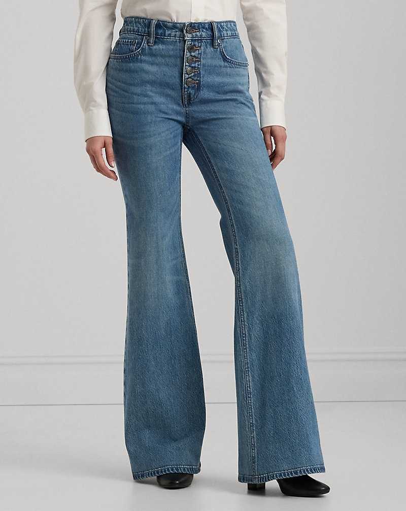 Camisas Ralph Lauren High-Rise Flare Mujer Azules Azules | YVFHPZA-51 - vista 3