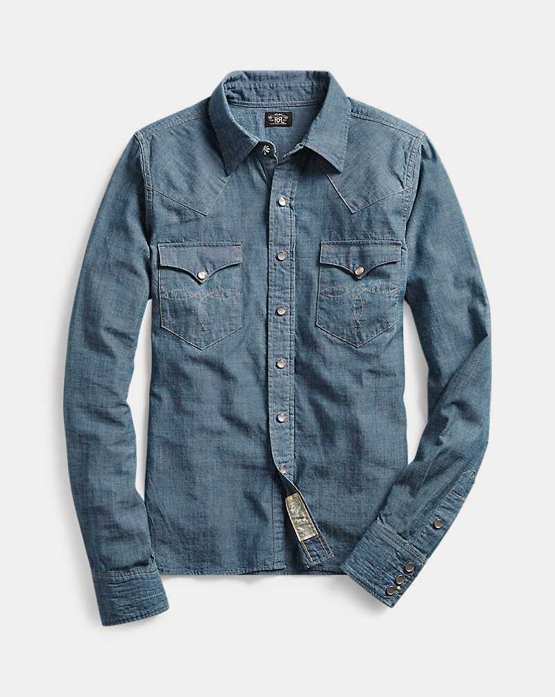 Camisas Ralph Lauren Indigo Chambray Western Mujer Rinse | MTWLZVJ-12 - vista 2