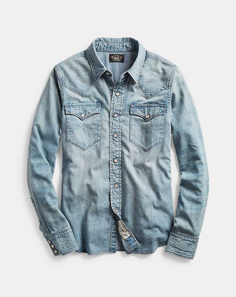 Camisas Ralph Lauren Indigo Denim Western Mujer Azules | UCGEFVT-98 - vista 2