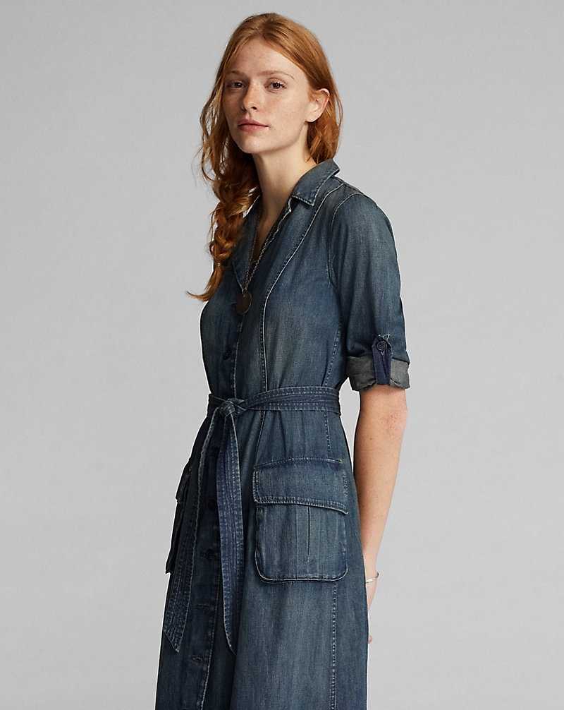 Camisas Ralph Lauren Indigo Denimdress Mujer Azules Oscuro | QYFSWAX-65 - vista 3