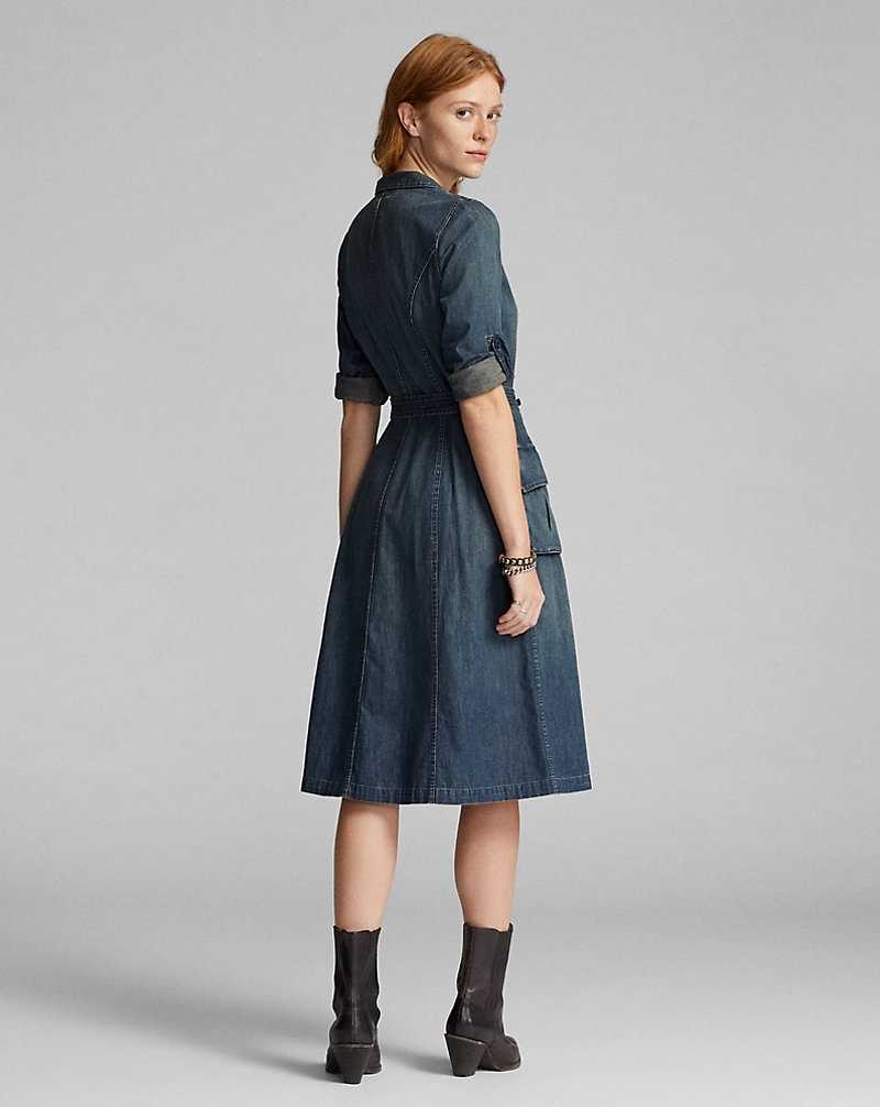 Camisas Ralph Lauren Indigo Denimdress Mujer Azules Oscuro | QYFSWAX-65 - vista 4