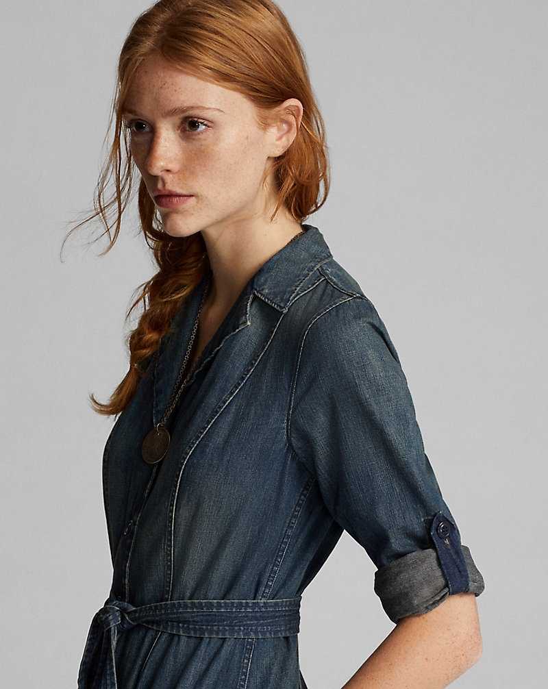 Camisas Ralph Lauren Indigo Denimdress Mujer Azules Oscuro | QYFSWAX-65 - vista 5