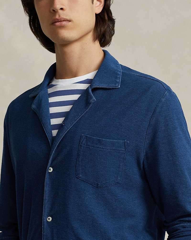 Camisas Ralph Lauren Indigo-Dyed Mesh Camp Hombre Azules | OHEXYNR-47 - vista 5