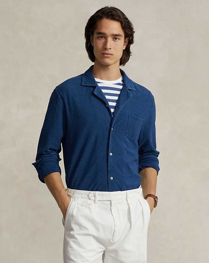 Camisas Ralph Lauren Indigo-Dyed Mesh Camp Hombre Azules | OHEXYNR-47 - vista 1