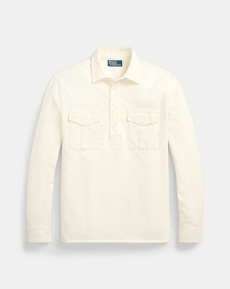 Camisas Ralph Lauren Jacquard-Knit Popover Workshirt Hombre Herbal Milk | HWYXUIO-31 - vista 2