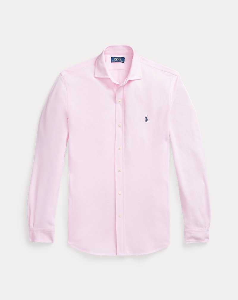 Camisas Ralph Lauren Jacquard-Textured Mesh Hombre Rosas | DIJNZLF-49 - vista 2
