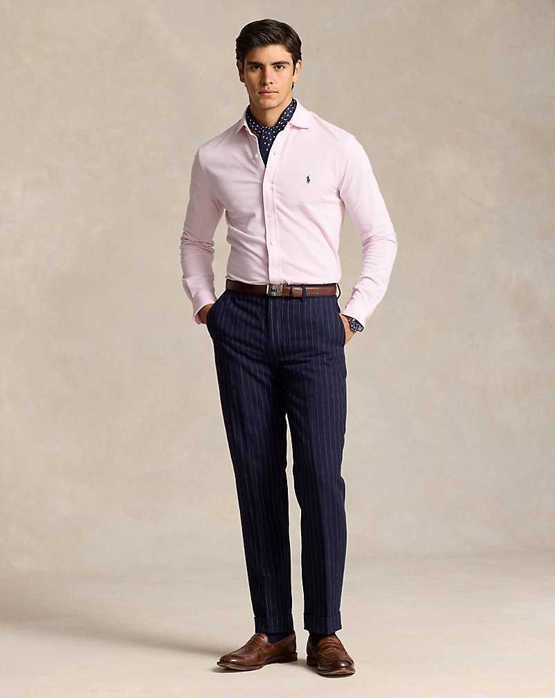 Camisas Ralph Lauren Jacquard-Textured Mesh Hombre Rosas | DIJNZLF-49 - vista 3