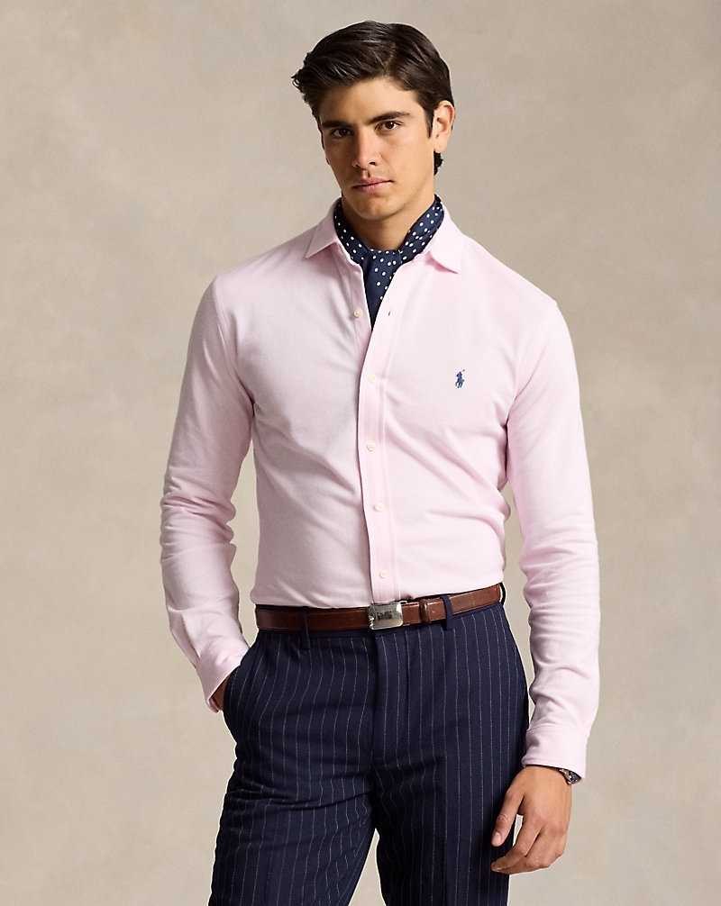 Camisas Ralph Lauren Jacquard-Textured Mesh Hombre Rosas | DIJNZLF-49 - vista 1