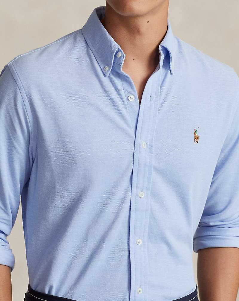 Camisas Ralph Lauren Knit Oxford Hombre Harbour Island Blue/Multi | BSAYELF-05 - vista 5