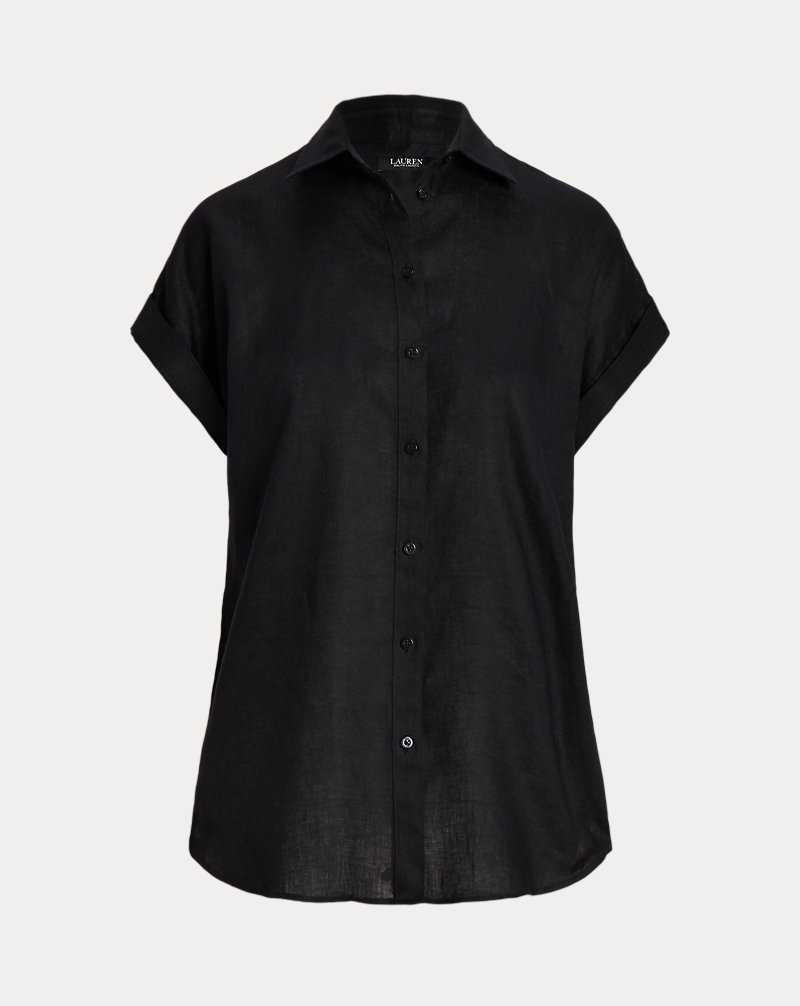 Camisas Ralph Lauren Linen Dolman-Sleeve Mujer Negros | BAVJOHE-48 - vista 2