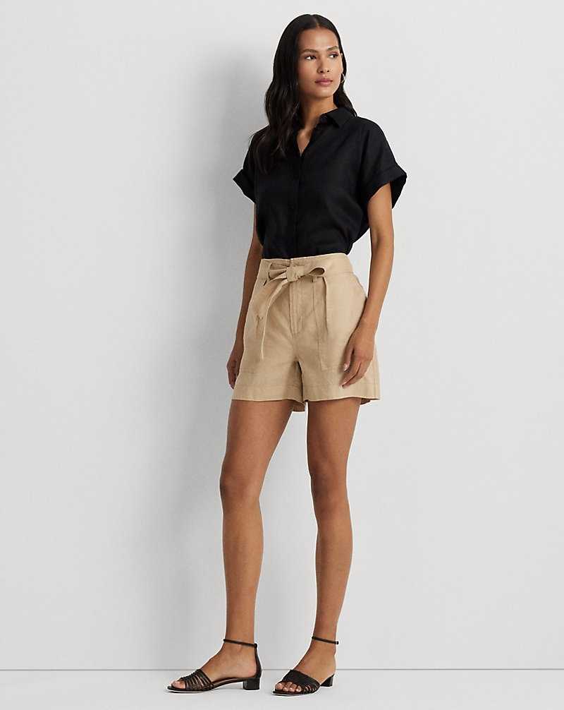 Camisas Ralph Lauren Linen Dolman-Sleeve Mujer Negros | BAVJOHE-48 - vista 3